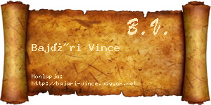 Bajári Vince névjegykártya
